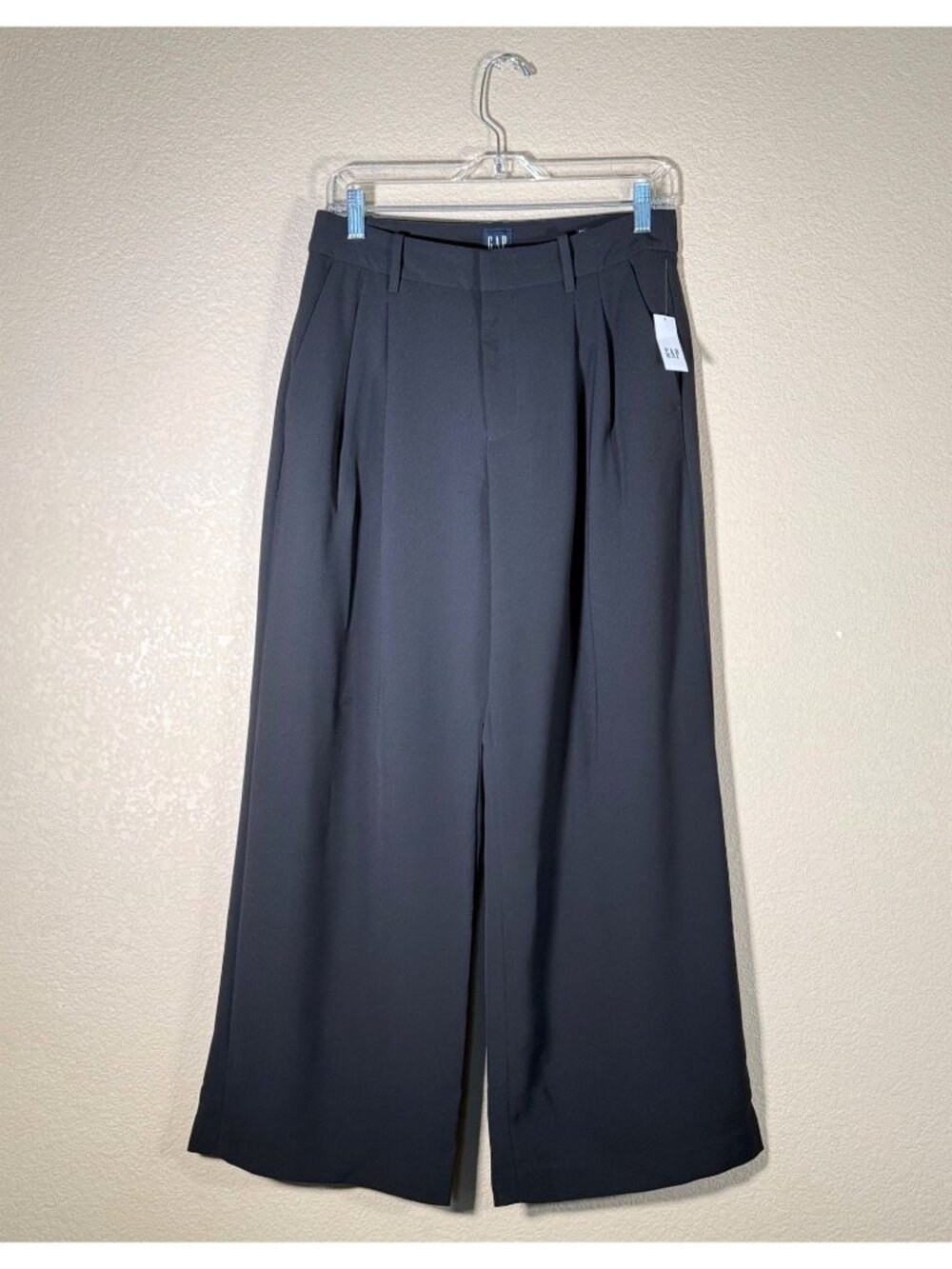 GAP 365 High Rise Pleated Trouser Pants Black Career - Picture 6 of 13